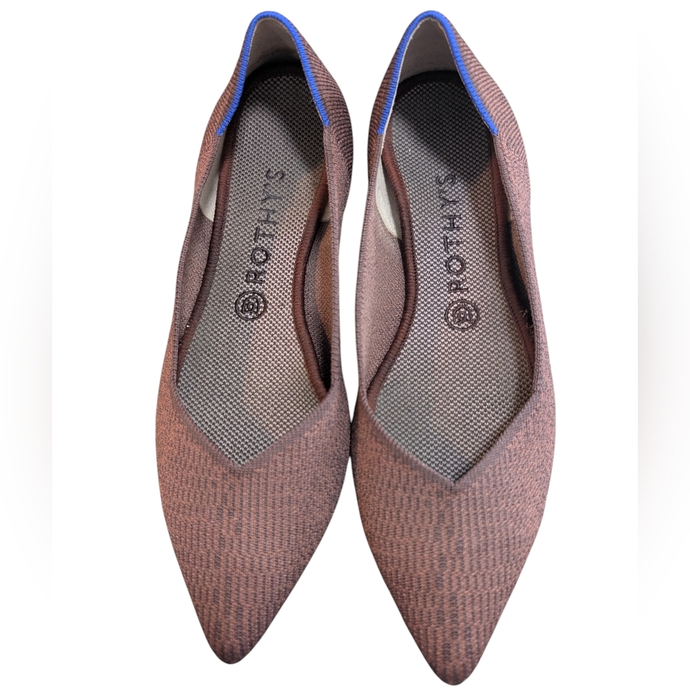 Rothy's Truffle Python The Pointed Toe Flats...Si… - image 1